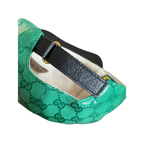 Gucci x Adidas GG LOGO Supreme Baseball Cap Hat Green Black Canvas Unisex Size M - Picture 12 of 16